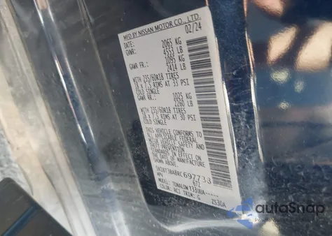 2024 Nissan Rogue Sv Fwd из США, поврежденный, VIN 5N1BT3BA8RC697738